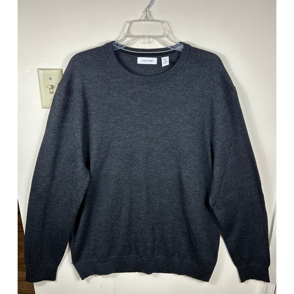 Calvin Klein Other - Calvin Klein Sweater Mens XXL Charcoal Gray Wool Blend Crew Neck Pullover Knit